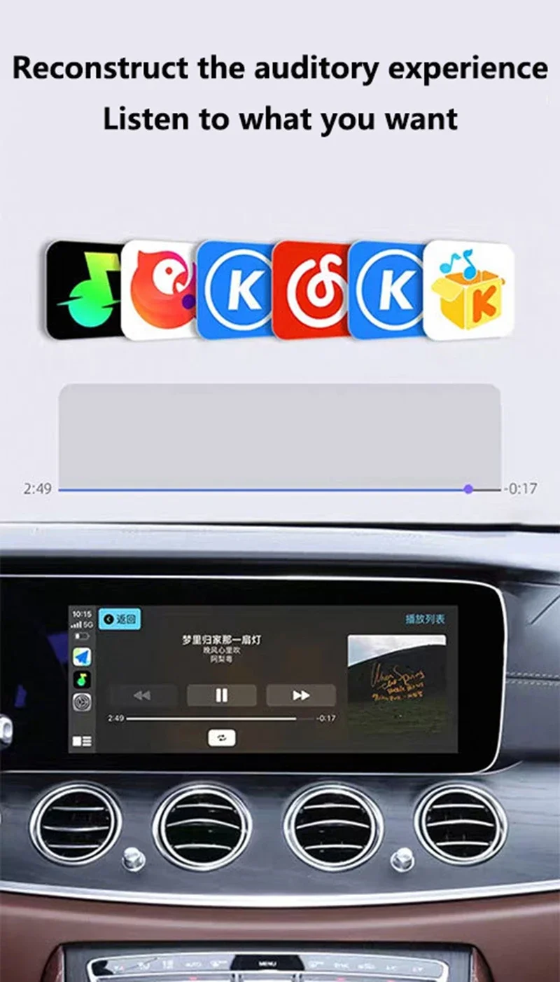 Adaptador Xiaomi 2 en 1 con cable a inalámbrico para CarPlay y Android Auto, compatible con autorradios OEM, con dongle USB, Smart Box, Plug & Play y Bluetooth. - Imagen 15