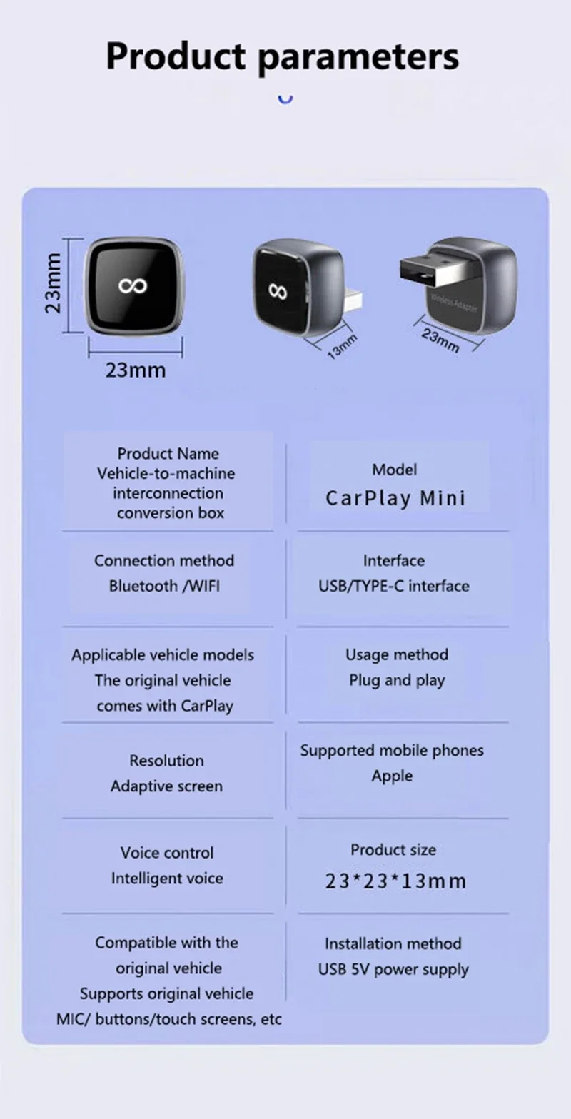 Adaptador Xiaomi 2 en 1 con cable a inalámbrico para CarPlay y Android Auto, compatible con autorradios OEM, con dongle USB, Smart Box, Plug & Play y Bluetooth. - Imagen 16