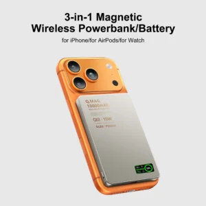 Batería externa magnética QI 2.1 con carga rápida inalámbrica, portátil, para iPhone 12-17 Pro, Apple Watch y AirPods (5000/10000 mAh).