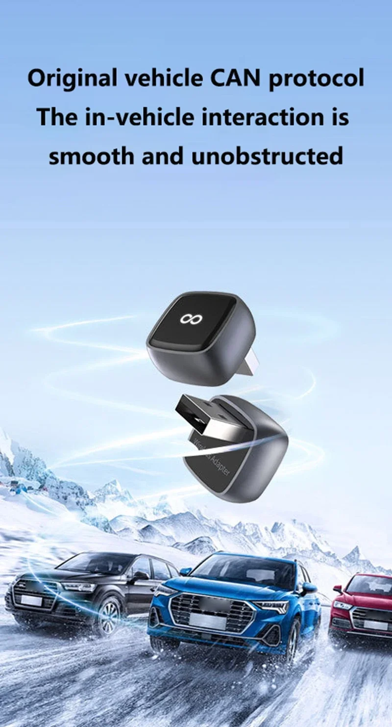 Adaptador Xiaomi 2 en 1 con cable a inalámbrico para CarPlay y Android Auto, compatible con autorradios OEM, con dongle USB, Smart Box, Plug & Play y Bluetooth. - Imagen 11