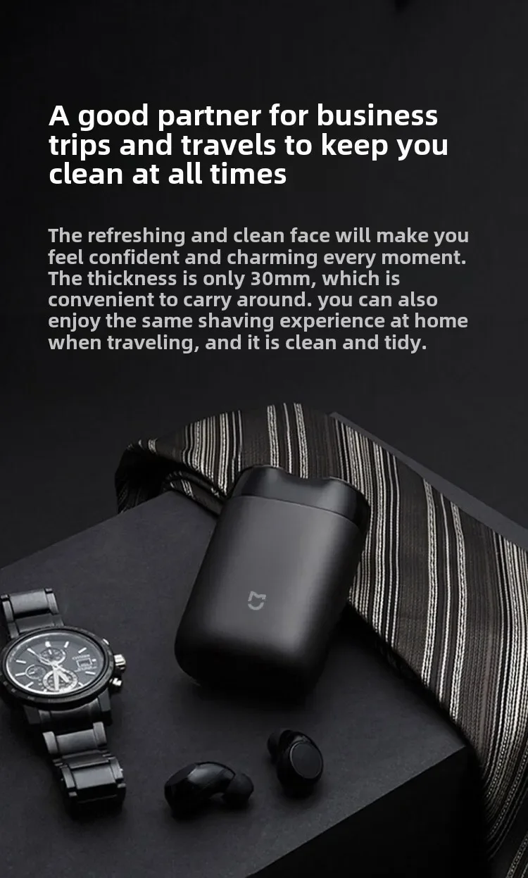 Afeitadora eléctrica Xiaomi Mi S100, resistente al agua IPX7, 7200 RPM, cabezal flotante doble, afeitado en seco/húmedo, carga rápida USB tipo C, 90 min. - Imagen 12