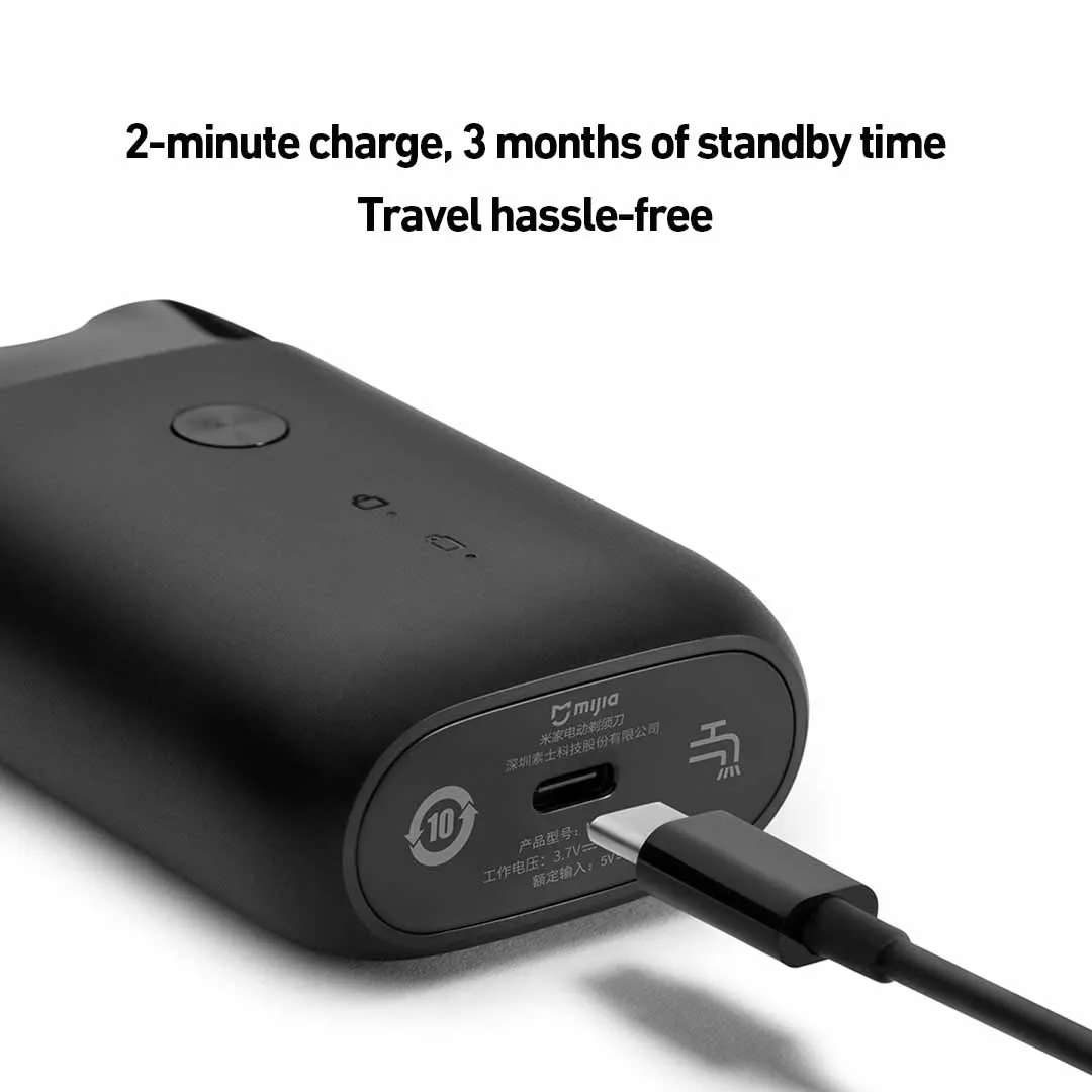 Afeitadora eléctrica Xiaomi Mi S100, resistente al agua IPX7, 7200 RPM, cabezal flotante doble, afeitado en seco/húmedo, carga rápida USB tipo C, 90 min. - Imagen 4