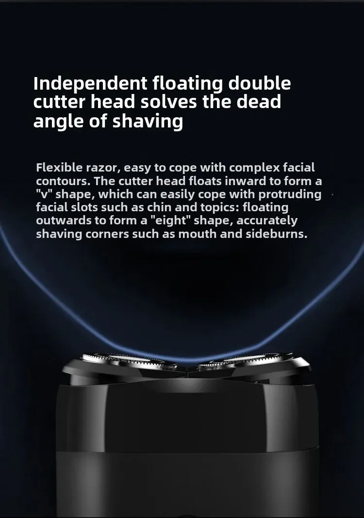 Afeitadora eléctrica Xiaomi Mi S100, resistente al agua IPX7, 7200 RPM, cabezal flotante doble, afeitado en seco/húmedo, carga rápida USB tipo C, 90 min. - Imagen 9