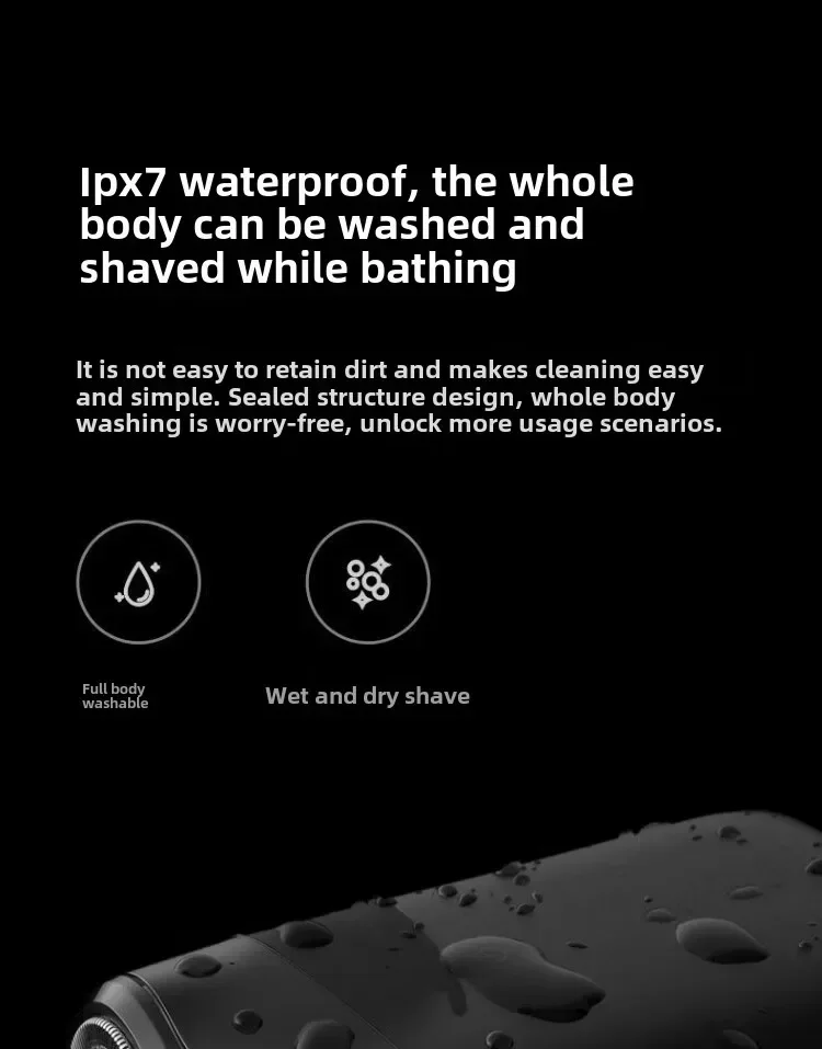 Afeitadora eléctrica Xiaomi Mi S100, resistente al agua IPX7, 7200 RPM, cabezal flotante doble, afeitado en seco/húmedo, carga rápida USB tipo C, 90 min. - Imagen 10