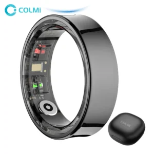 Anillo inteligente COLMI R09 2024 para hombres y mujeres con estuche de carga, monitor de temperatura corporal, salud y sueño para teléfonos Xiaomi y Samsung.