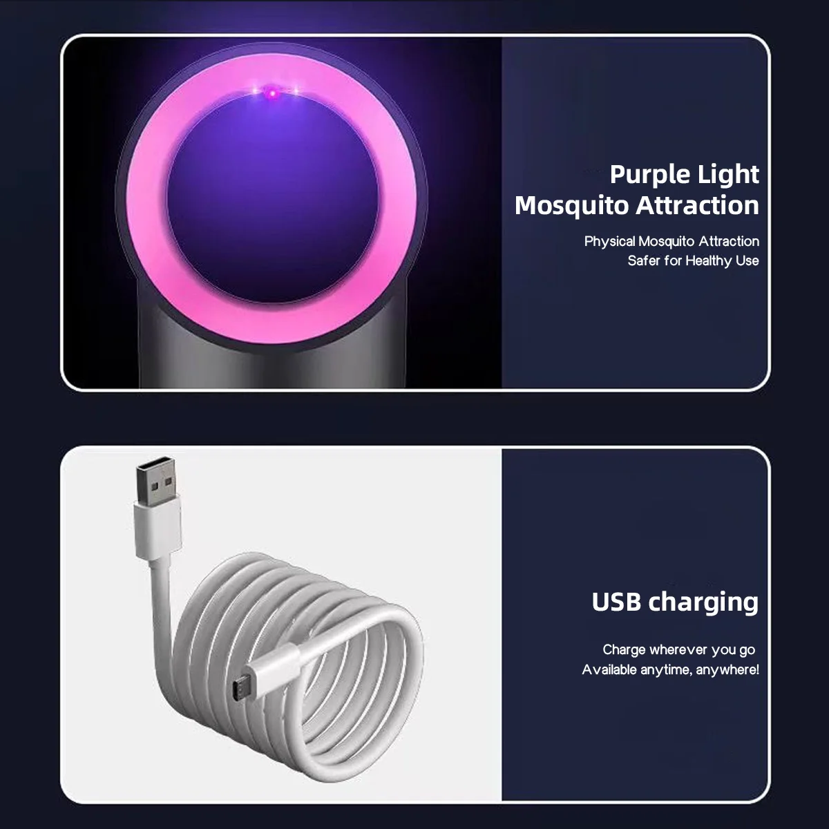 Nueva lámpara eléctrica USB antimosquitos para uso doméstico, potente succión, Gravidtrap, portátil, recargable, silenciosa. - Imagen 4