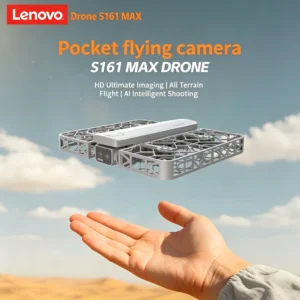 Dron Lenovo S161 MAX 4K HD con doble cámara, pantalla grande de 4,5", control remoto, motor sin escobillas, flujo óptico, vuelo estacionario, cuadricóptero de juguete 8K.