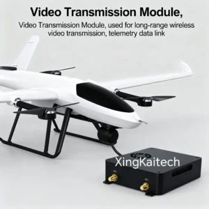 Transceptores de radio para drones VTOL, comunicación por radio de largo alcance, wifi, transmisor de 30-100 km con antena de fibra de vidrio y cable de conexión.