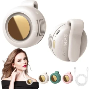 Mini ventilador eléctrico portátil silencioso sin aspas, pequeño ventilador con clip para la cintura de la camisa, mini ventilador sin aspas ajustable de 3 velocidades para exteriores NUEVO