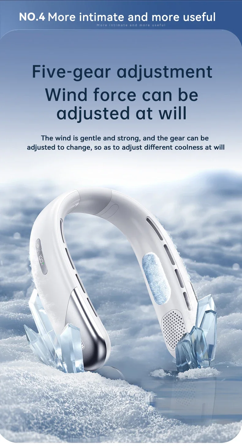 Aire acondicionado portátil para cuello Xiaomi, 5 velocidades, ventilador de cuello ultracompacto, recargable, con tecnología de refrigeración por semiconductores, sin aspas (modelo 2026). - Imagen 21
