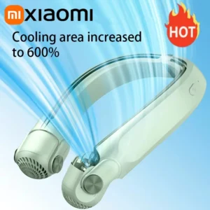 Ventilador eléctrico colgante de cuello Xiaomi, portátil, sin aspas, mini, recargable, silencioso, con pantalla digital LED, enfriador de aire para exteriores.
