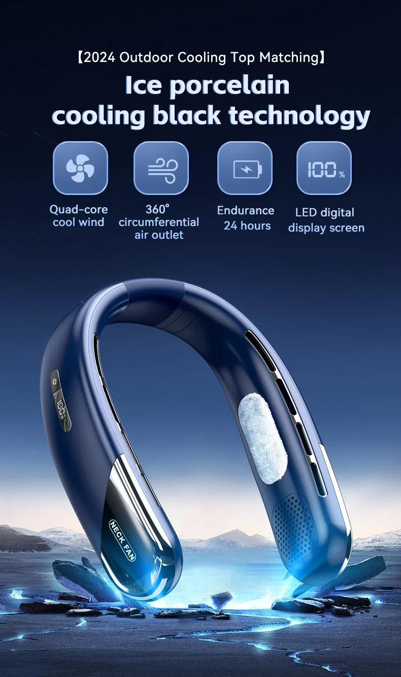 Aire acondicionado portátil para cuello Xiaomi, 5 velocidades, ventilador de cuello ultracompacto, recargable, con tecnología de refrigeración por semiconductores, sin aspas (modelo 2026). - Imagen 9