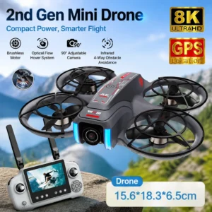 Nuevo dron GPS AE21 de segunda generación, cámara 8K, FPV aéreo, capacidad para evitar obstáculos, control remoto de pantalla grande, dron plegable.