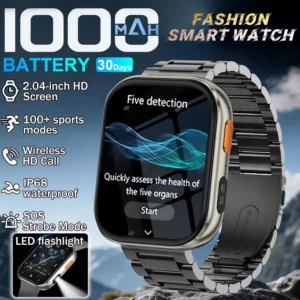Reloj inteligente militar 2026 | Pantalla grande de 2,04 pulgadas, múltiples modos deportivos, batería de gran capacidad de 1000 mAh, llamadas inalámbricas, monitor de actividad física