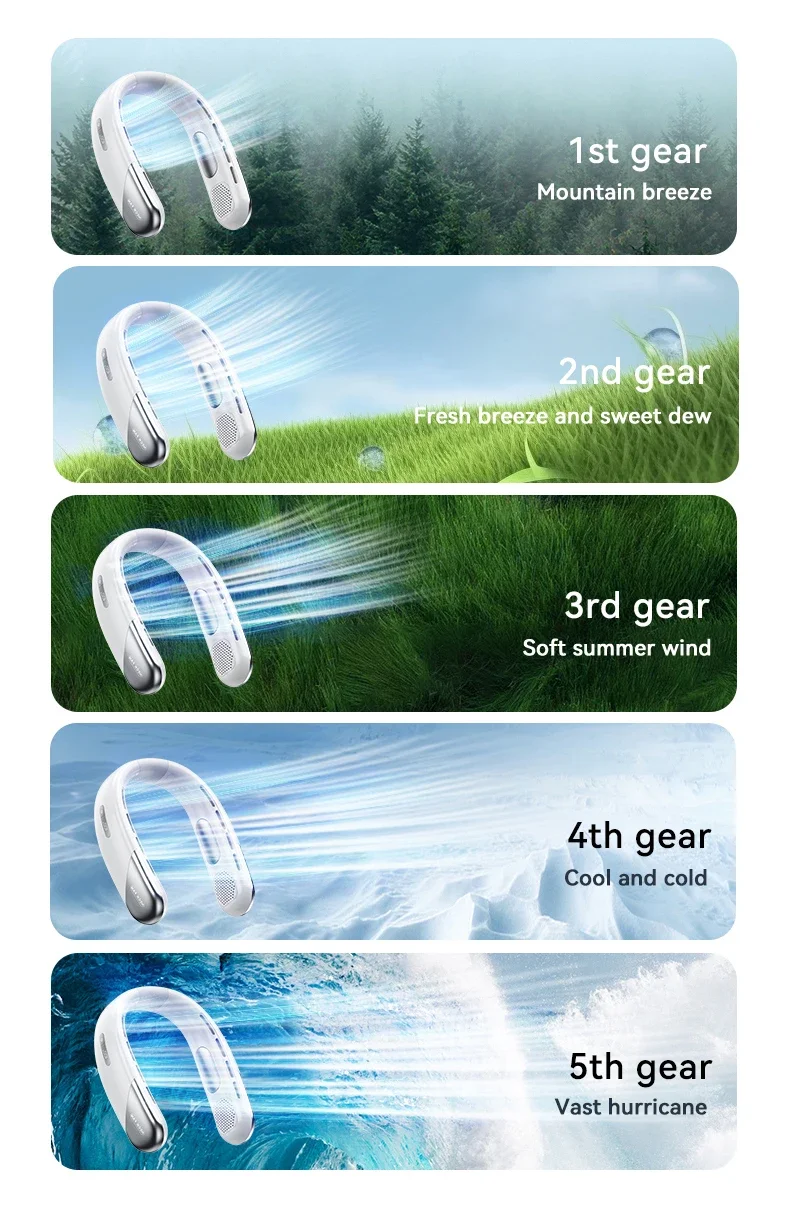 Aire acondicionado portátil para cuello Xiaomi, 5 velocidades, ventilador de cuello ultracompacto, recargable, con tecnología de refrigeración por semiconductores, sin aspas (modelo 2026). - Imagen 22